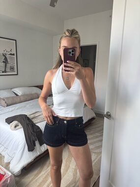 PARKE Denim Mini Shorts Dark Denim